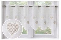 Zazdrostka biała HAFTOWANE SERDZUSZKA beżowe rustykalna kuchnia 80x35