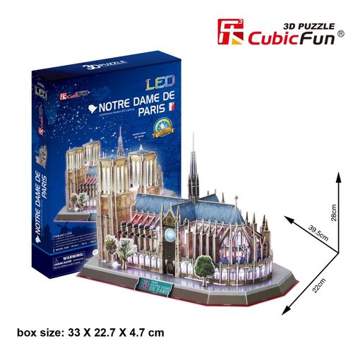 Puzzle 3D LED Katedra Notre-Dame (149 el.) – CubicFun na Arena.pl