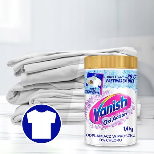 Vanish Oxi Action Odplamiacz w proszku do koloru + do bieli 0% chloru 2,8kg na Arena.pl