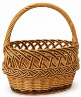 DUŻY Kosz wiklinowy na grzyby, zakupy, POLSKI zdobiony piknikowy, koszyk