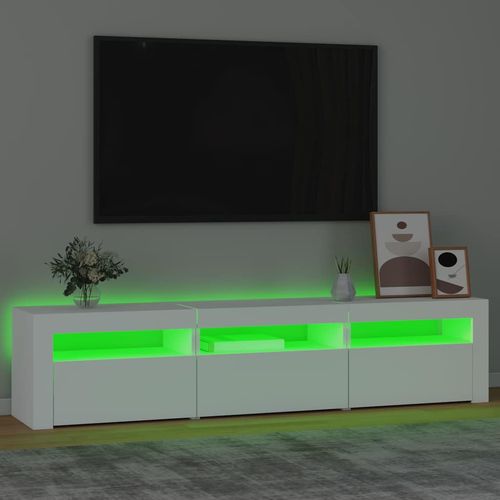 Szafka pod TV z oświetleniem LED, biała, 180x35x40 cm na Arena.pl