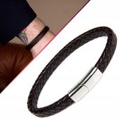 Bransoletka, Bransoletka męska, Bransoletka męska skórzana 8mm 195mm