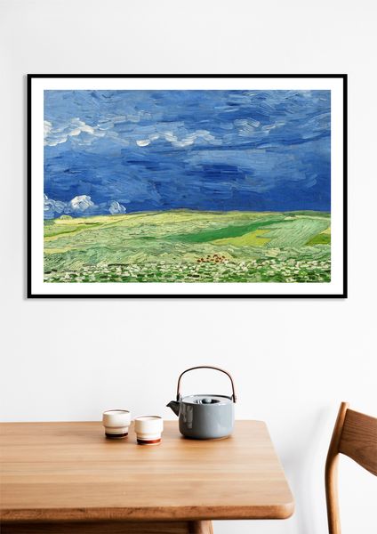 Plakat 60x40cm Wheatfield under Thunderclouds, Van Gogh Vintage zdjęcie 9