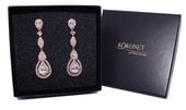 KOLCZYKI ŚLUBNE glam rose gold ZŁOTO migdał łezka 8-0122