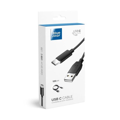 Kabel USB A do USB C Blue Star Lite 3A 1,2 m czarny na Arena.pl
