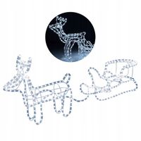 Renifer z saniami wąż LED BIAŁY flesz jelonek duży