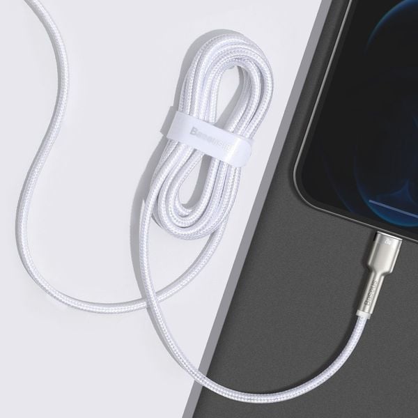 kabel usb-c do lightning baseus cafule, pd, 20w, 2m (biały) zdjęcie 10