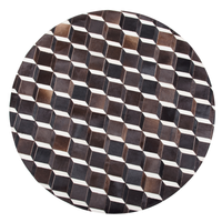 Dywan patchwork okrągły skórzany ø 140 cm brązowy ALPKOY