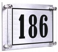 Tabliczka ADRESOWA twój nr z ramką 30x20 dibond plexi + DYSTANSE montażowe