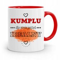 Kubek Czerwony Dla Przyjaciela Idealny Kumpel Z Nadrukiem Ze Zdjęciem