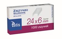ZSZYWKI BIUROWE 24X6 MM p10 PACZKA 1000 SZTUK ZSZYWEK TETIS