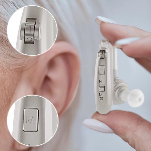 UŻYWANY Aparat słuchowy Britzgo dla seniorów srebrny 2 tryby 6 poziomów USB na Arena.pl