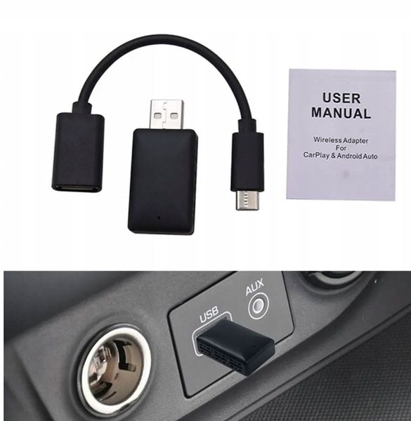 Bezprzewodowy Adapter Mini USB CarPlay do iPhone iOS ANDROID AUTO zdjęcie 3