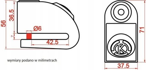Blokada tarczy hamulcowej z alarmem KOVIX KT6/KD6 na Arena.pl
