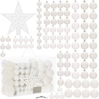 Bombki choinkowe 100 szt. biały zestaw choinkowy
