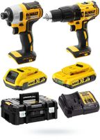 DEWALT Zestaw narzędzi 18V Wkrętarka + Zakrętarka udarowa 2x akumulator