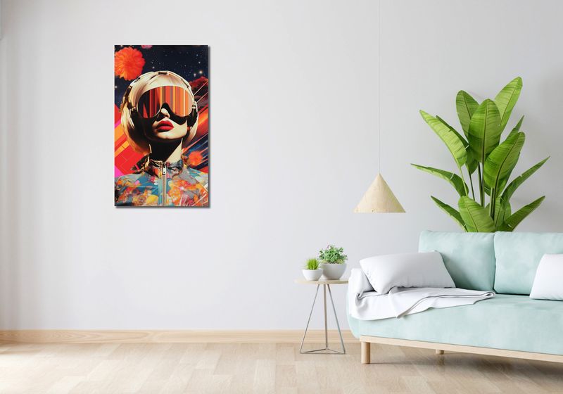 Obraz 50x90cm Retrofuturystyczna Muza zdjęcie 2