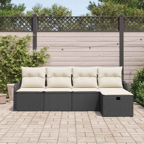 Zestaw Sof na Ogród 5 pcs Czarny i kremowy 231 x 117 x 85 cm na Arena.pl