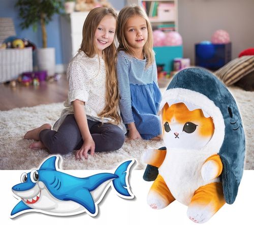 Kot Rekin Kotorekin 55Cm Przytulanka Xl Miś Maskotka Poduszka Duży Pluszowy na Arena.pl