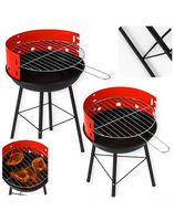 GRILL WĘGLOWY OGRODOWY SKŁADANY 43CM NA WĘGIEL Z RUSZTEM TARAS OGRÓD