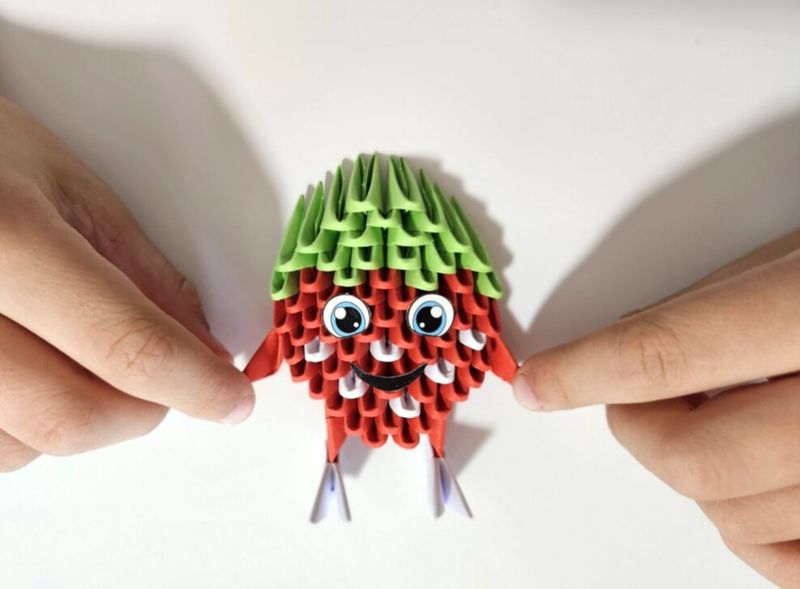 Origami 3D Truskawka / Strawberry 28270 zdjęcie 4