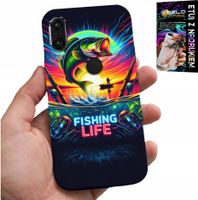ETUI DO HUAWEI Y7 2019 - WZORY WĘDKARSKIE RYBY POŁÓW WĘDKA PLECKI