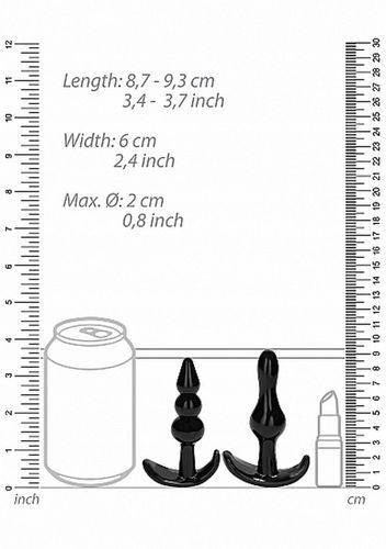 No. 80 - 4-Piece Butt Plug Set - Black na Arena.pl