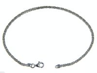 SREBRNA BRANSOLETKA ŁAŃCUSZEK SPLOT KRÓLEWSKI BIZANTYJSKI 2MM 21CM