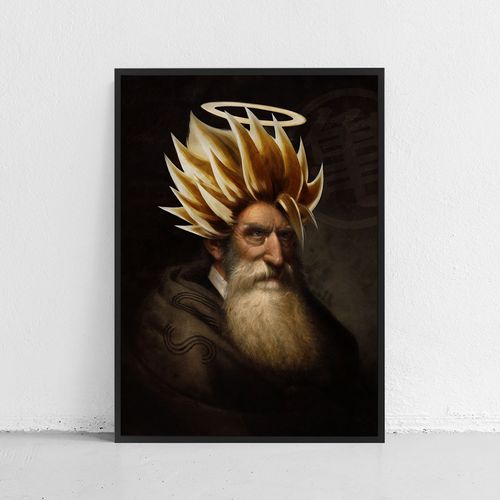 Plakat w ramie dragon ball super saiyan 50x70 cm w czarnej ramie na Arena.pl