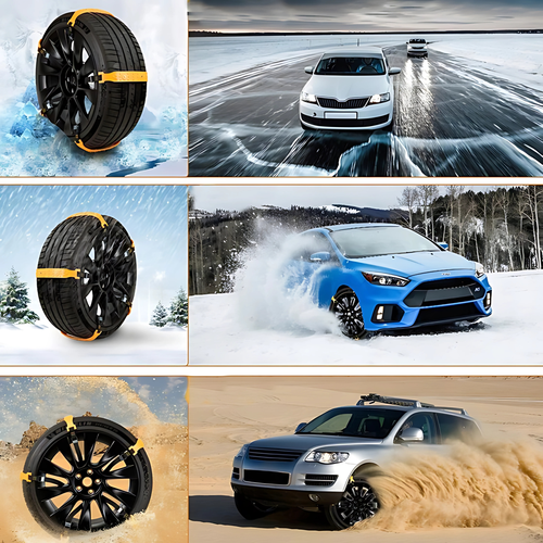 Łańcuchy Śniegowe Uniwersalne Opaski Na Koła Zimowe Antypoślizgowe Komplet na Arena.pl