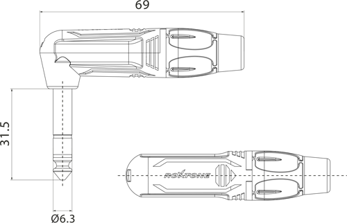 Wtyk typu Jack 6.3mm stereo Roxtone RJ3RP-BG na Arena.pl