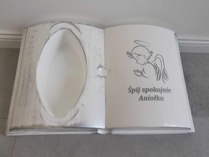 KSIĘGA biała PODKŁAD NA GRÓB Aniołek dla Dziecka zdjęcie 2