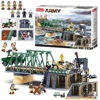 Klocki Bitwa Na Moście Jeep W Pułapce Armia Wojsko BUNKIER DZIAŁO 8 FIGUREK