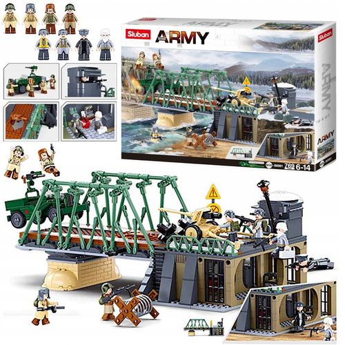 Klocki Bitwa Na Moście Jeep W Pułapce Armia Wojsko BUNKIER DZIAŁO 8 FIGUREK na Arena.pl