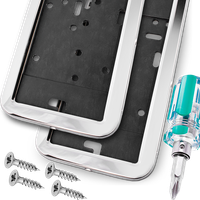 Ramki Pod Tablice Rejestracyjne STAL NIERDZEWNA CHROM Komplet Śrubki Wkrętak