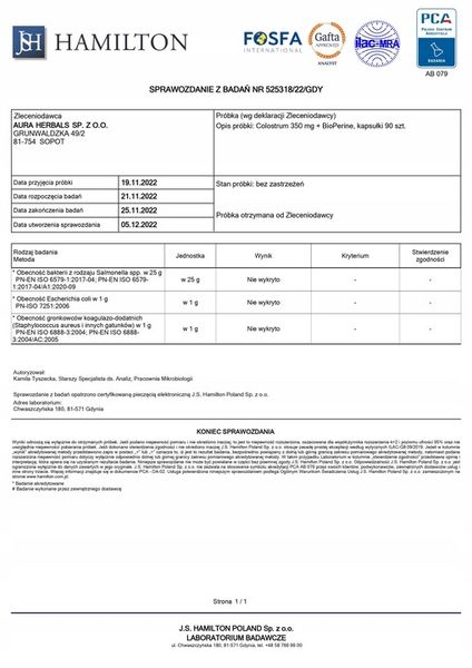 AURA HERBALS Colostrum + BioPerine, kapsułki zdjęcie 4