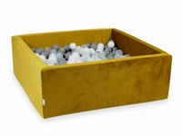 Suchy basen z piłeczkami 600 sztuk 110x110x40 Velvet zloty (białe, szare, przezroczyste)