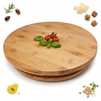TALERZ PATERA OBROTOWA BAMBUSOWA Ø 33,5 CM DO SERWOWANIA PIZZY SERÓW DAŃ