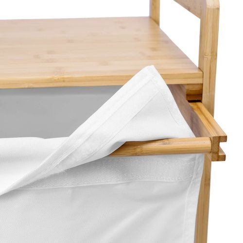 BAMBUSOWY KOSZ NA PRANIE BIELIZNĘ CIUCHY POJEMNIK Z PÓŁKĄ WYSUWANY 40L na Arena.pl