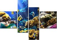 130CM 90 OBRAZ 4 ELEM RAFA KORALOWA ŚCIENNY