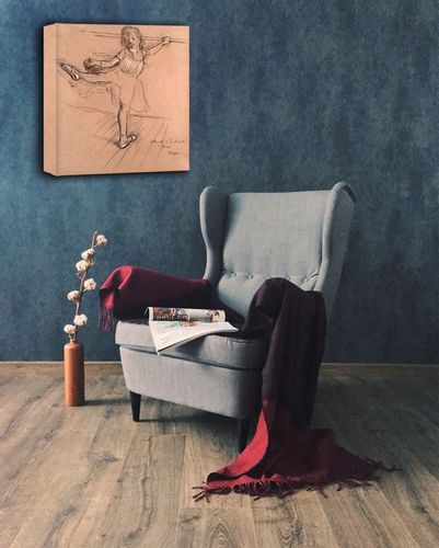 Little Girl Practicing at the Bar, Edgar Degas - obraz na płótnie 85x85 cm na Arena.pl