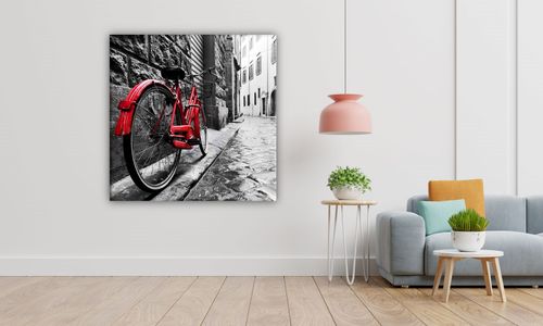 OBRAZ NA PŁÓTNIE 090 Rower w mieście 40x40cm na Arena.pl