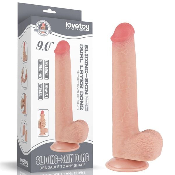 9'' Sliding Skin Dual Layer Dong Flesh zdjęcie 1