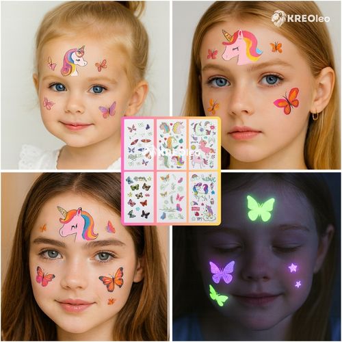 TATUAŻE BROKATOWE DUŻO SZABLONÓW + 48 KOLORÓW ZESTAW PREZENT DLA na Arena.pl