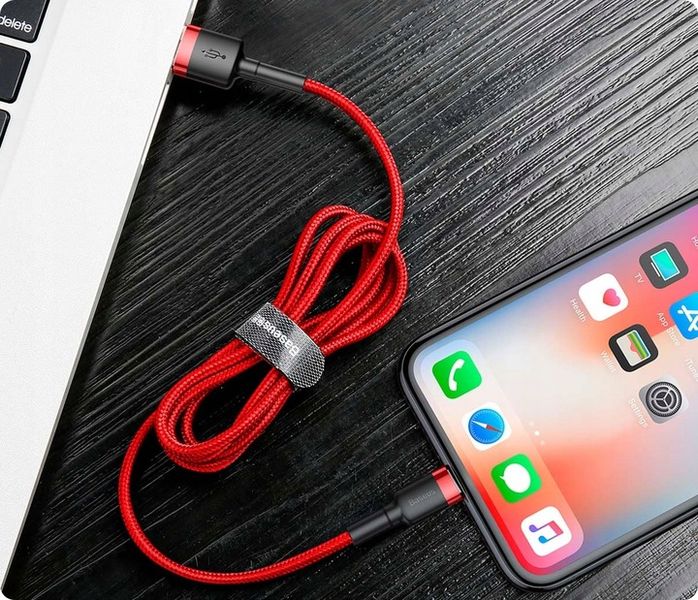BASEUS MOCNY KABEL USB DO LIGHTNING IPHONE IPAD PRZEWÓD OPLOT 1.5A 2M zdjęcie 8