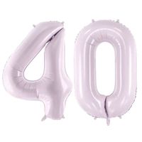 Balon foliowy liczba 40 pastelowy fioletowy 72 cm