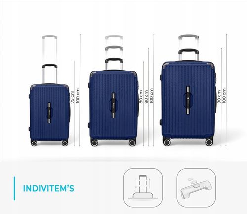 WALIZKA DUŻA PODRÓŻNA BAGAŻ NA KÓŁKACH ABS TWARDA TORBA MOCNA NEW XXL na Arena.pl