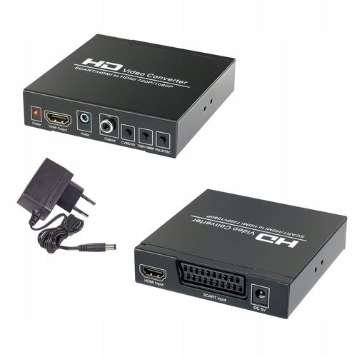 Konwerter ADAPTER Scart na HDMI przejściówka VIDEO Jack 3.5 mm SpeaKa na Arena.pl