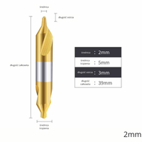 Nawiertak NWRc  DIN 333-A | nakiełek Rozmiar: 2mm - TiN
