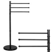 Wieszak łazienkowy na ręczniki 3-ramienny wys. 86 cm obrotowy czarny